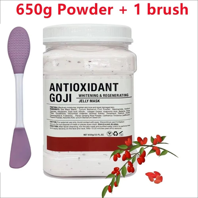 650g Chamomile Hyaluronic Acid Facial Moisturizing Jelly Mask Powder With Silicone Brush 9