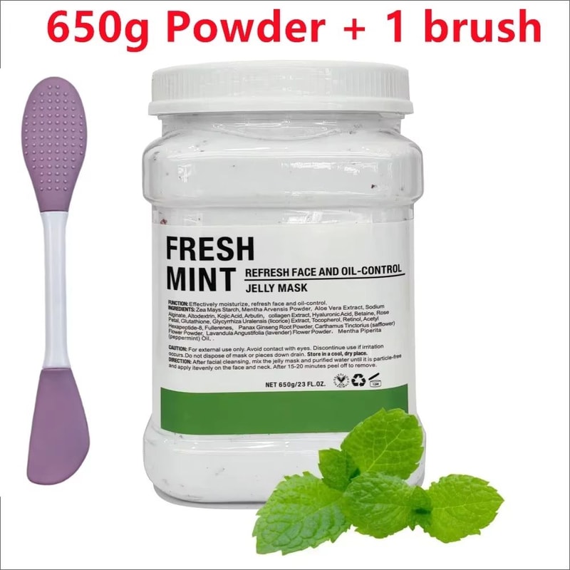 650g Chamomile Hyaluronic Acid Facial Moisturizing Jelly Mask Powder With Silicone Brush 3