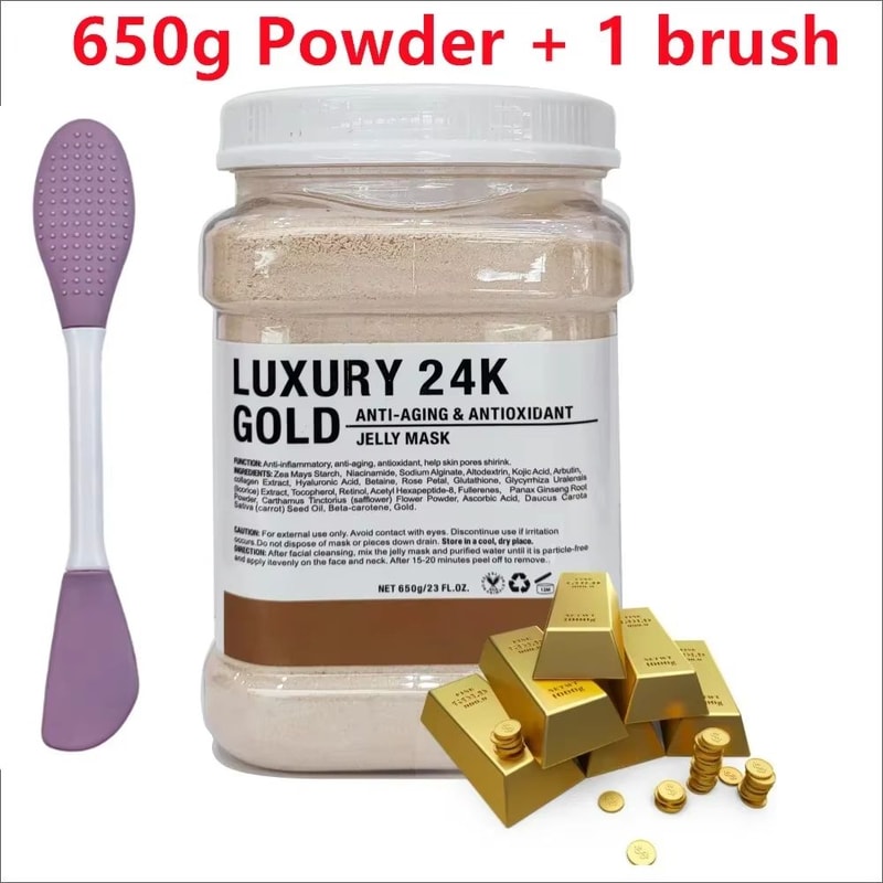 650g Chamomile Hyaluronic Acid Facial Moisturizing Jelly Mask Powder With Silicone Brush 5