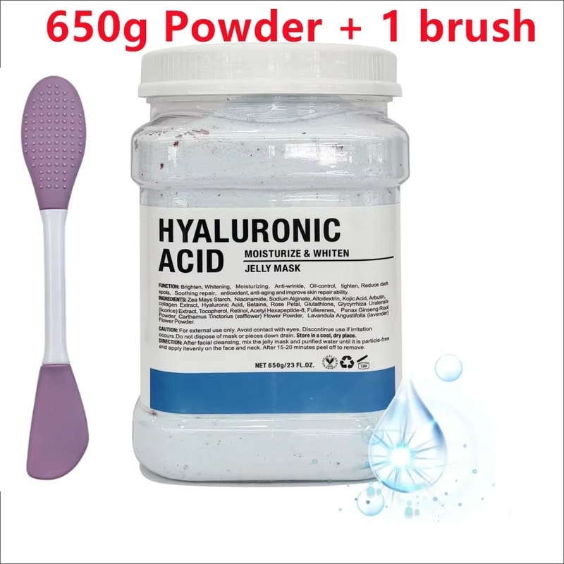 650g Chamomile Hyaluronic Acid Facial Moisturizing Jelly Mask Powder With Silicone Brush 6