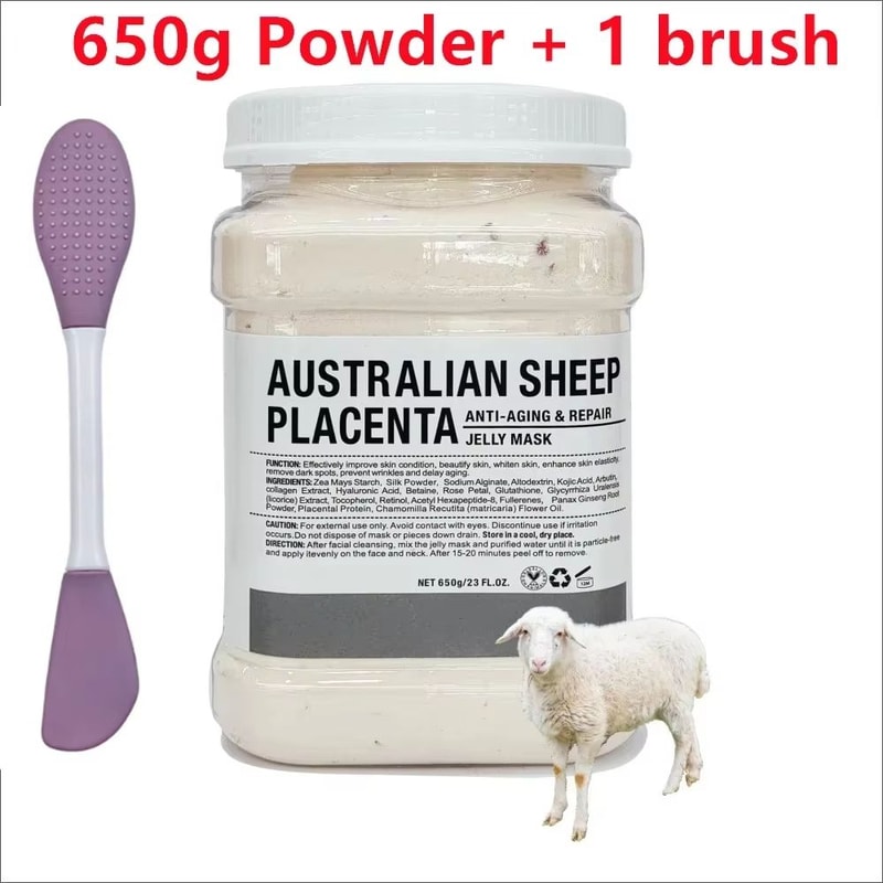 650g Chamomile Hyaluronic Acid Facial Moisturizing Jelly Mask Powder With Silicone Brush 12