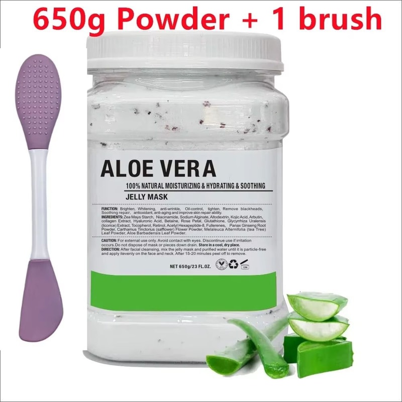 650g Chamomile Hyaluronic Acid Facial Moisturizing Jelly Mask Powder With Silicone Brush 17