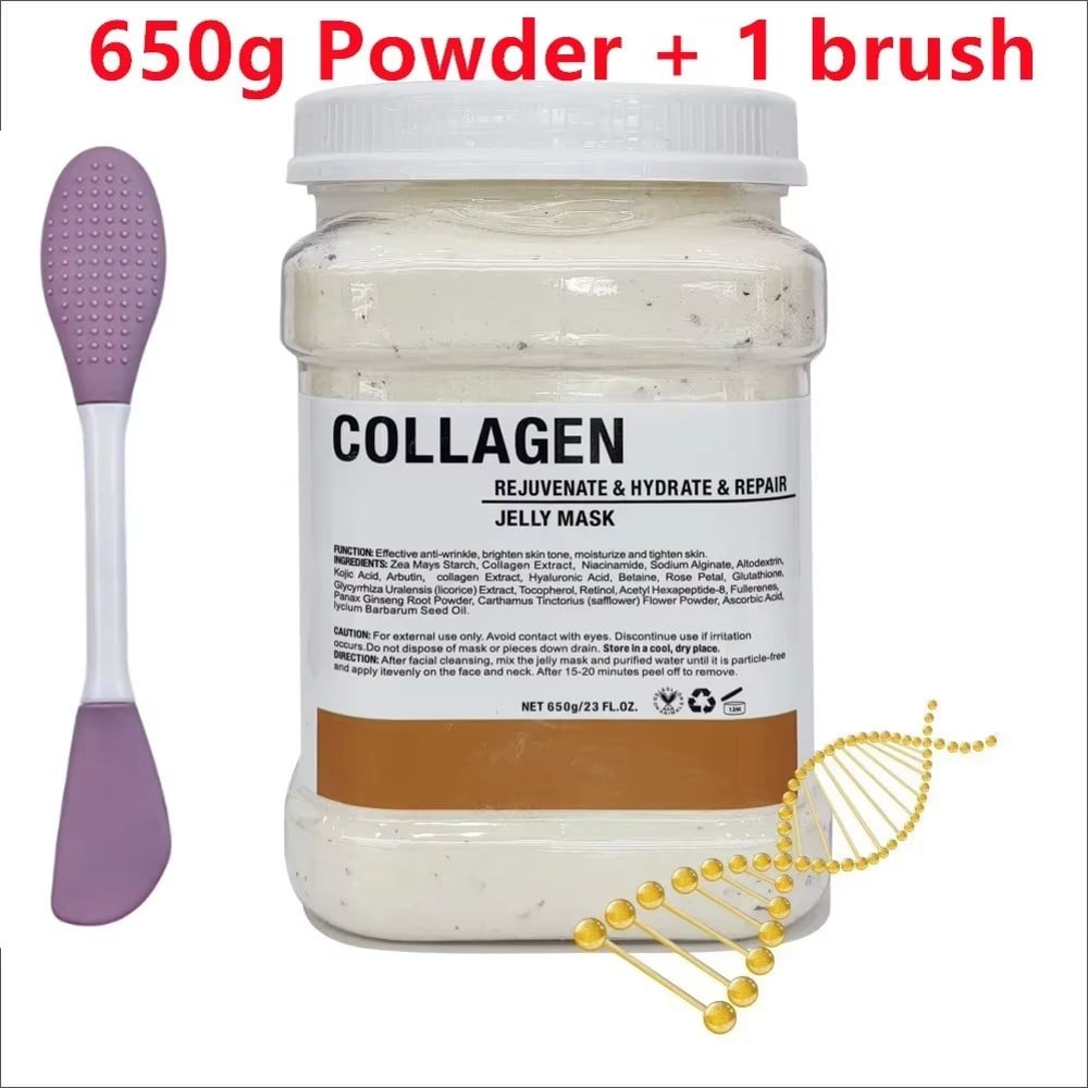 650g Chamomile Hyaluronic Acid Facial Moisturizing Jelly Mask Powder With Silicone Brush 19