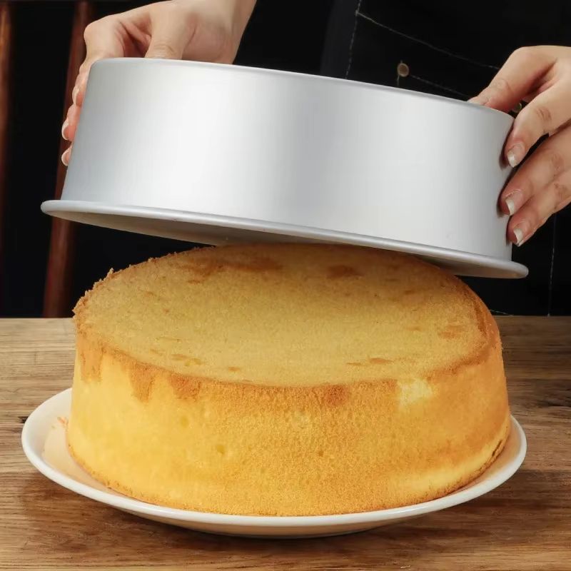 Aluminum Round Cake Pan Set 412in Solid Bottom Chiffon And Layer Cake Bakeware 2