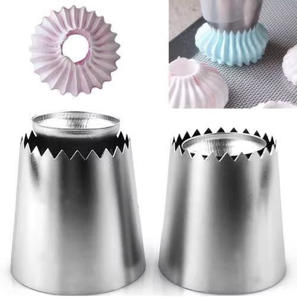 Stainless Steel Flower Mouth Pastry Nozzles 1 Or 2 Pcs For Cake Decorating 1