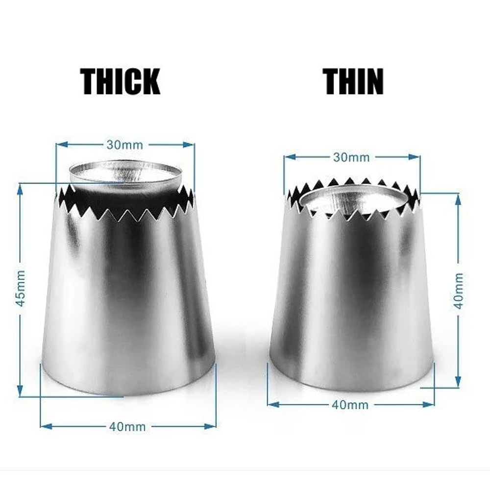 Stainless Steel Flower Mouth Pastry Nozzles 1 Or 2 Pcs For Cake Decorating 4