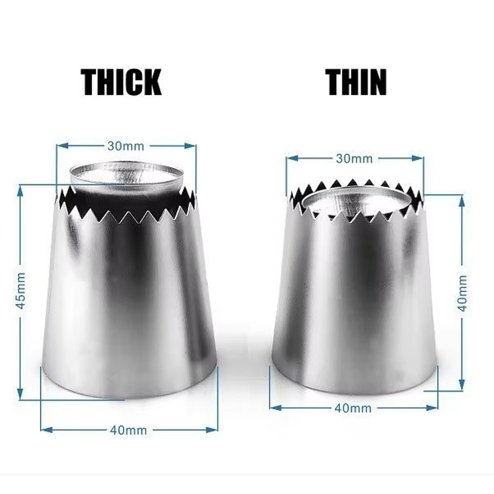 Stainless Steel Flower Mouth Pastry Nozzles 1 Or 2 Pcs For Cake Decorating 8