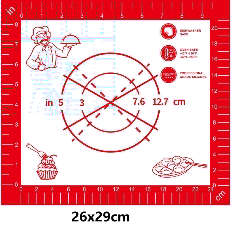 Silicone Baking Mat Dough Kneading Pad NonStick Kitchen Cooking Mat 15