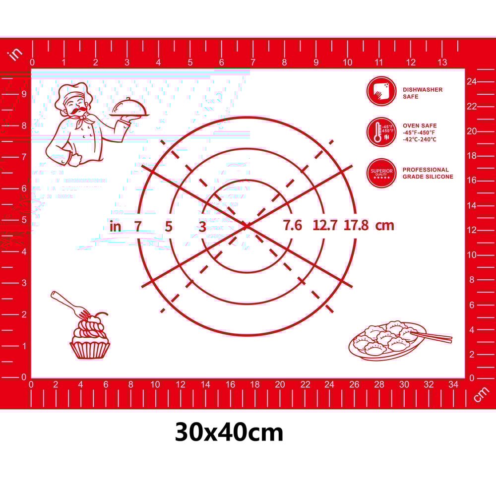 Silicone Baking Mat Dough Kneading Pad NonStick Kitchen Cooking Mat 16