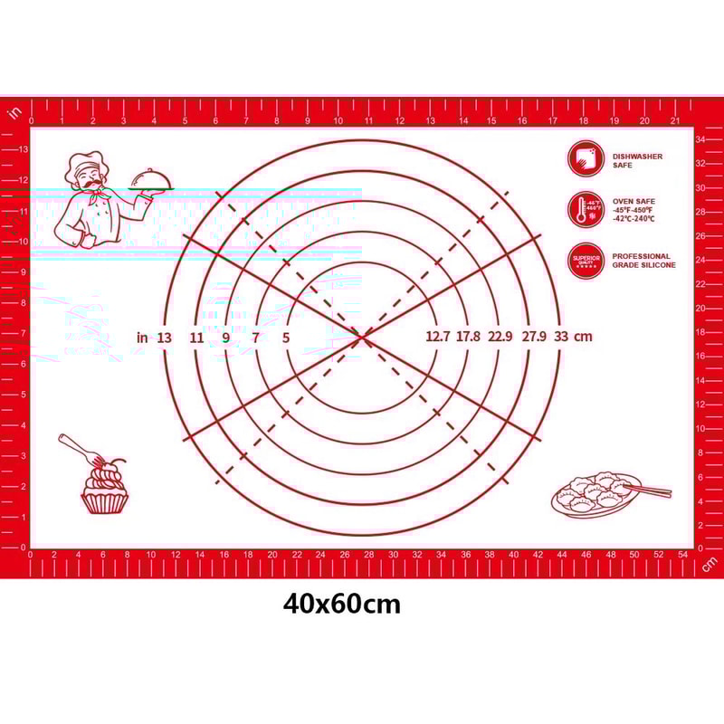 Silicone Baking Mat Dough Kneading Pad NonStick Kitchen Cooking Mat 18