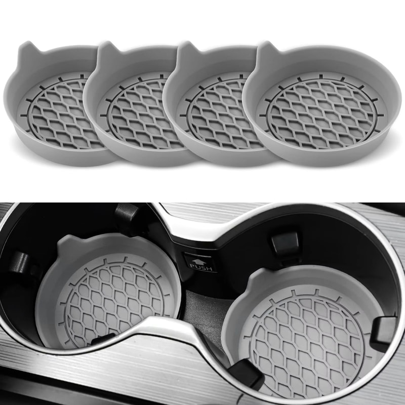 Universal Silicone Car Cup Holder Coasters NonSlip Interior Pads 24pcs 10