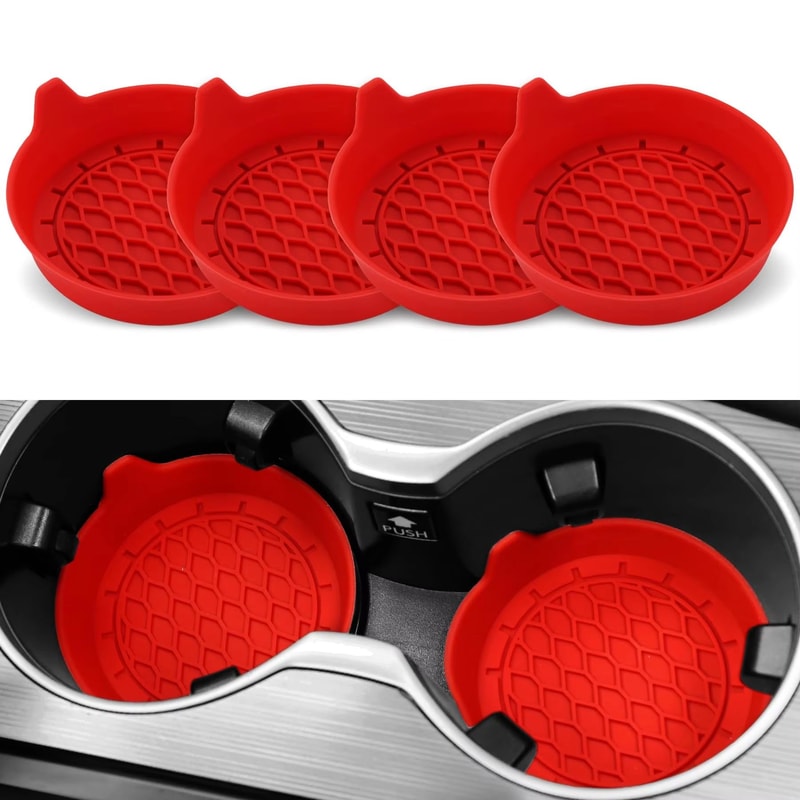 Universal Silicone Car Cup Holder Coasters NonSlip Interior Pads 24pcs 14