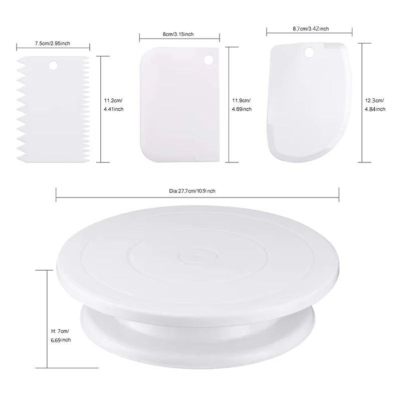 7Piece Cake Decorating Tools Kit With Rotating Turntable And Icing Tools 1