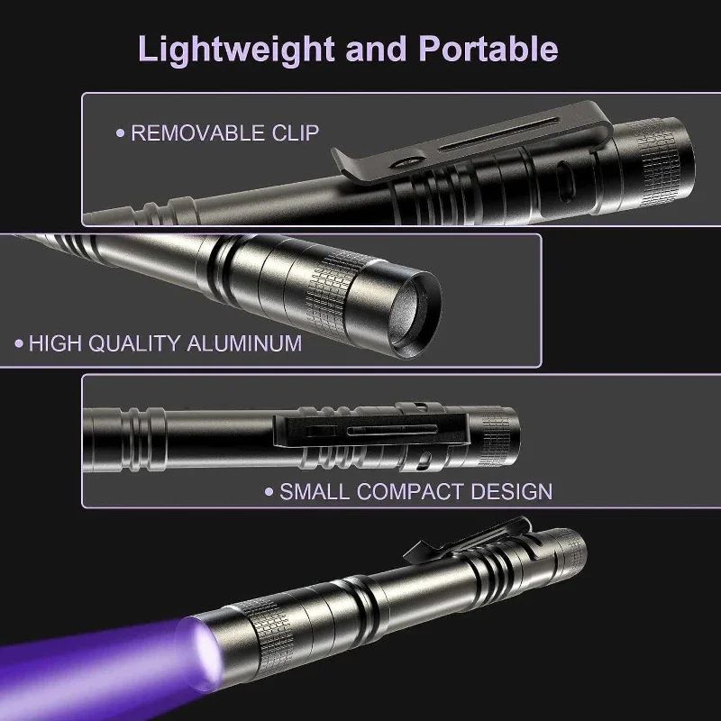 395nm UV Flashlight Portable Black Light Torch For Pet Stain Scorpion Detection 3