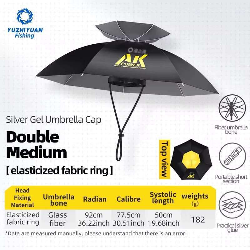 HandsFree Folding Umbrella Hat UPF 50 Waterproof Sun Protection Headwear 9