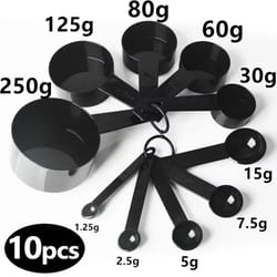 10-piece measuring spoons and cups set kitchen cooking and baking tools
