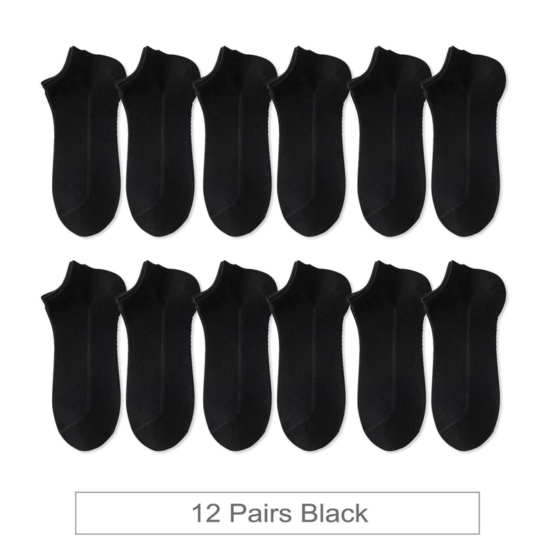 12 Pairs Womens Cotton Breathable Low Cut Mesh Socks Summer Short Socks 11