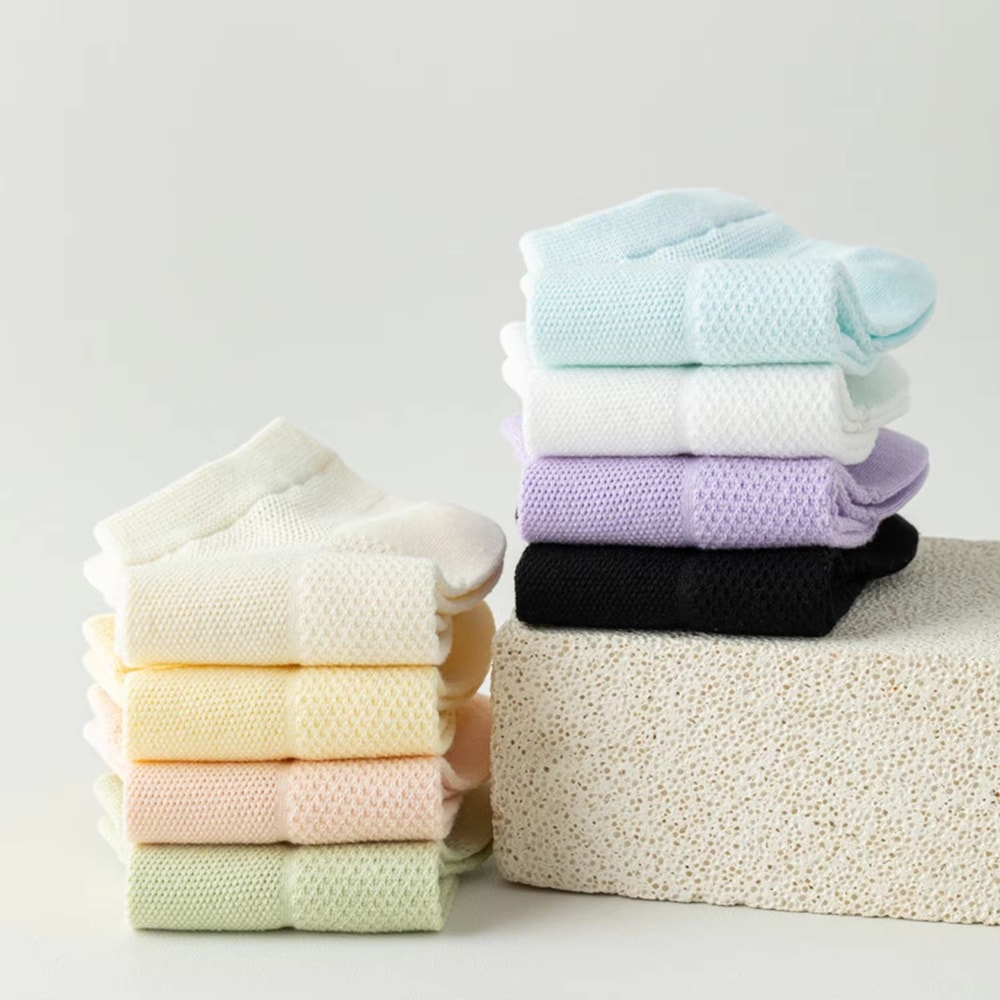 12 Pairs Womens Cotton Breathable Low Cut Mesh Socks Summer Short Socks 3