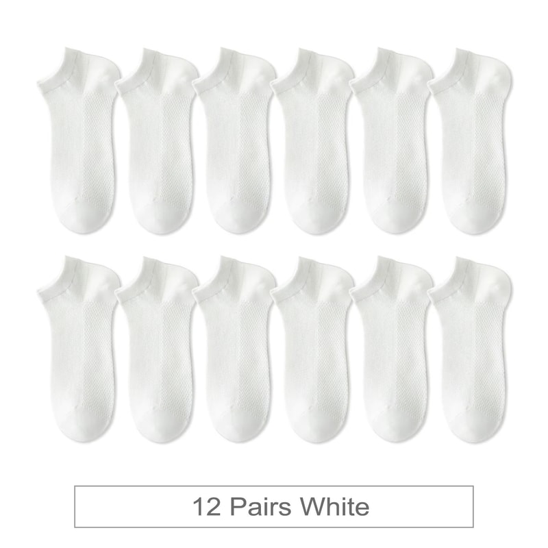 12 Pairs Womens Cotton Breathable Low Cut Mesh Socks Summer Short Socks 6