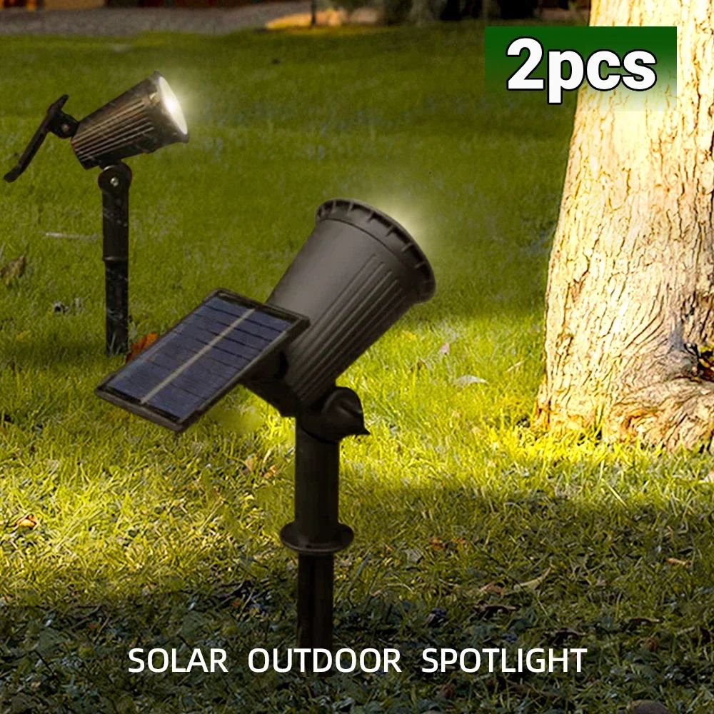 RGB Solar Spot Lights 9LED IP65 Waterproof Outdoor Landscape Lights Brightness Adjustable 0