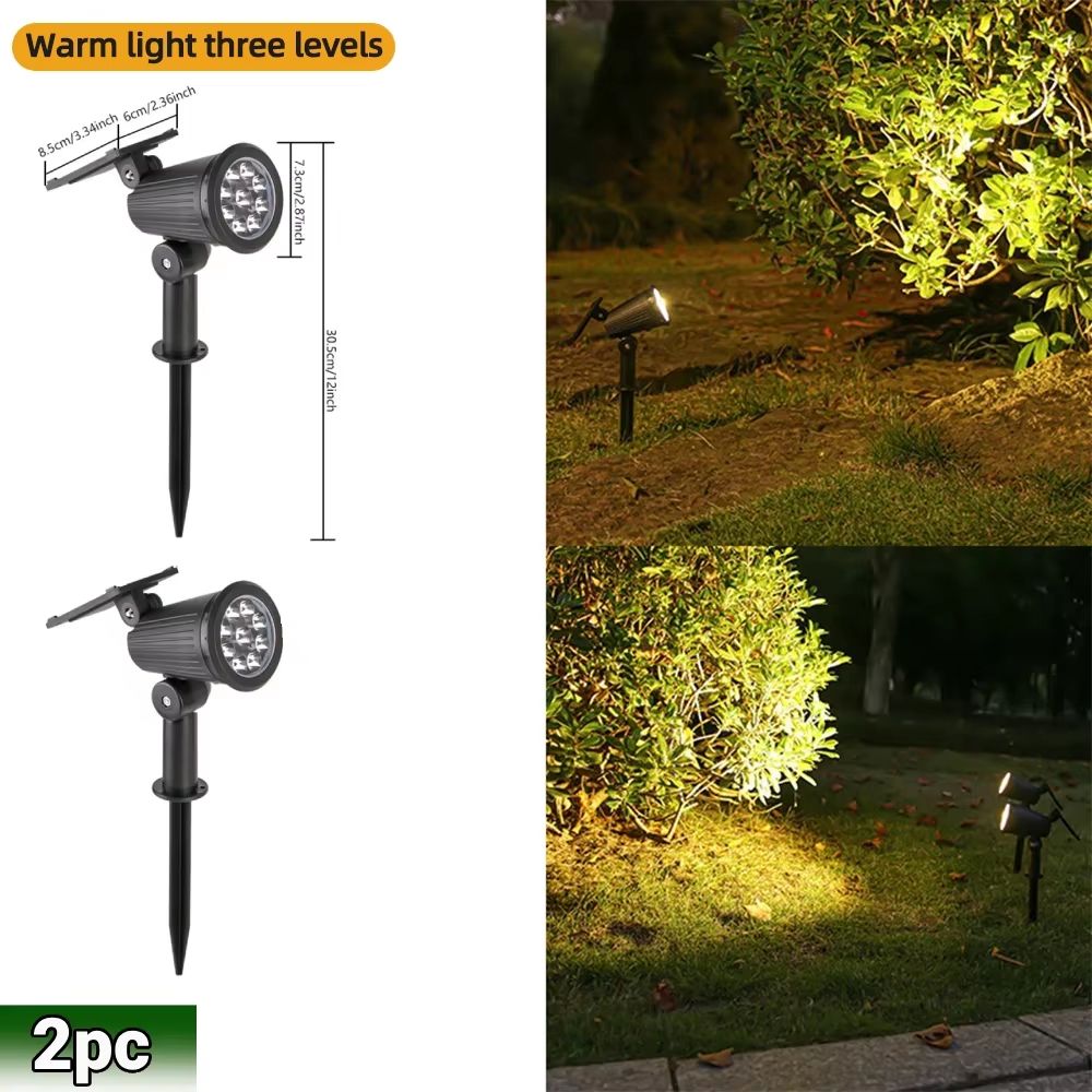 RGB Solar Spot Lights 9LED IP65 Waterproof Outdoor Landscape Lights Brightness Adjustable 9
