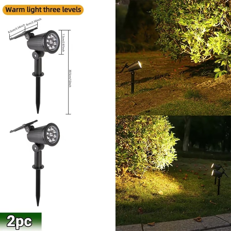 RGB Solar Spot Lights 9LED IP65 Waterproof Outdoor Landscape Lights Brightness Adjustable 9