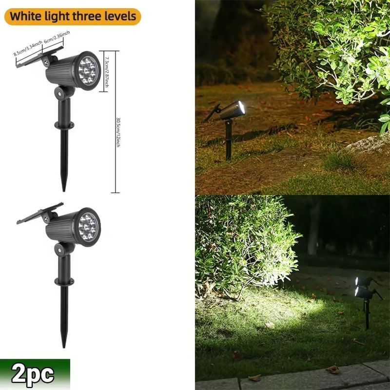 RGB Solar Spot Lights 9LED IP65 Waterproof Outdoor Landscape Lights Brightness Adjustable 10