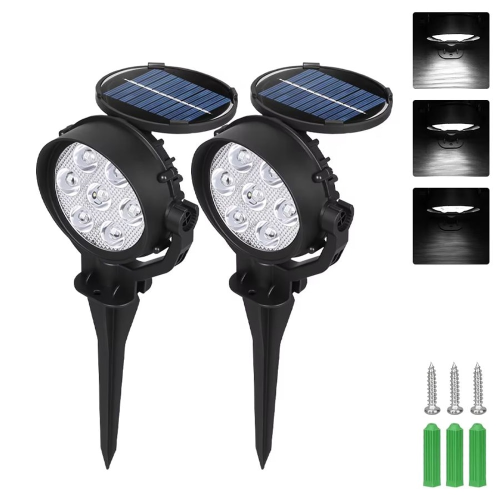 RGB Solar Spot Lights 9LED IP65 Waterproof Outdoor Landscape Lights Brightness Adjustable 12