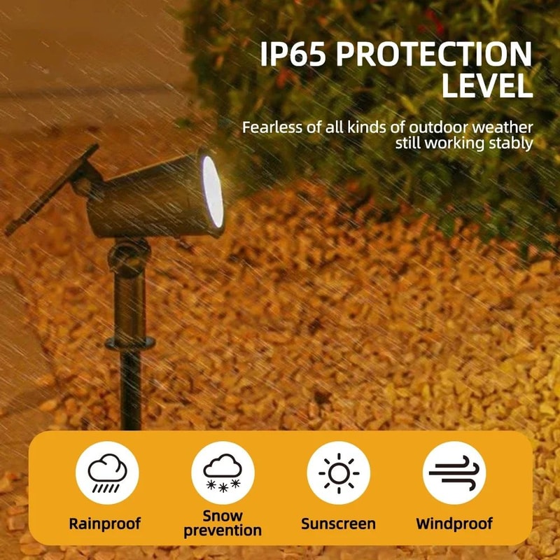 RGB Solar Spot Lights 9LED IP65 Waterproof Outdoor Landscape Lights Brightness Adjustable 1