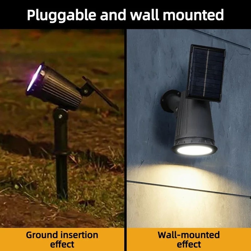 RGB Solar Spot Lights 9LED IP65 Waterproof Outdoor Landscape Lights Brightness Adjustable 4