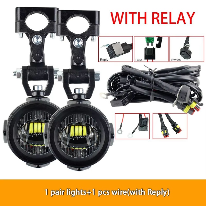 40W Motorcycle LED Fog Light Auxiliary Lights 6000K For BMW R1200GS Series 9