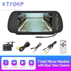 7" hd rear view camera system with mirror monitor for universal car parking