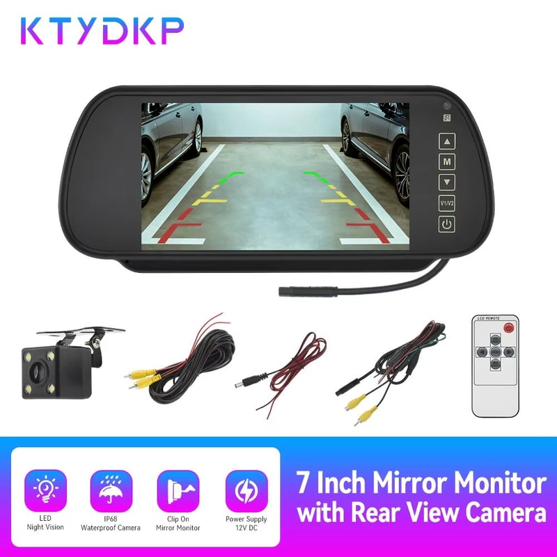 7 HD Rear View Camera System With Mirror Monitor For Universal Car Parking 0