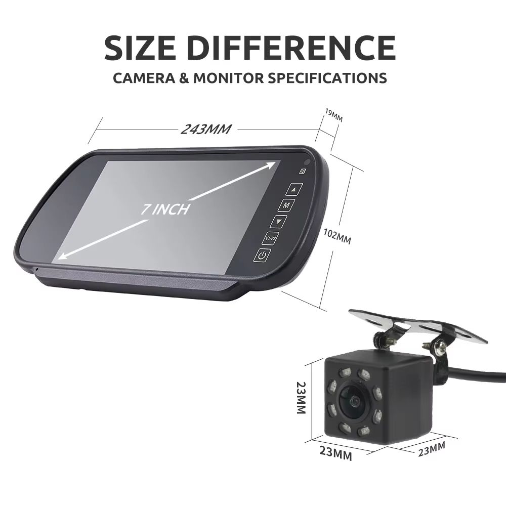 7 HD Rear View Camera System With Mirror Monitor For Universal Car Parking 2