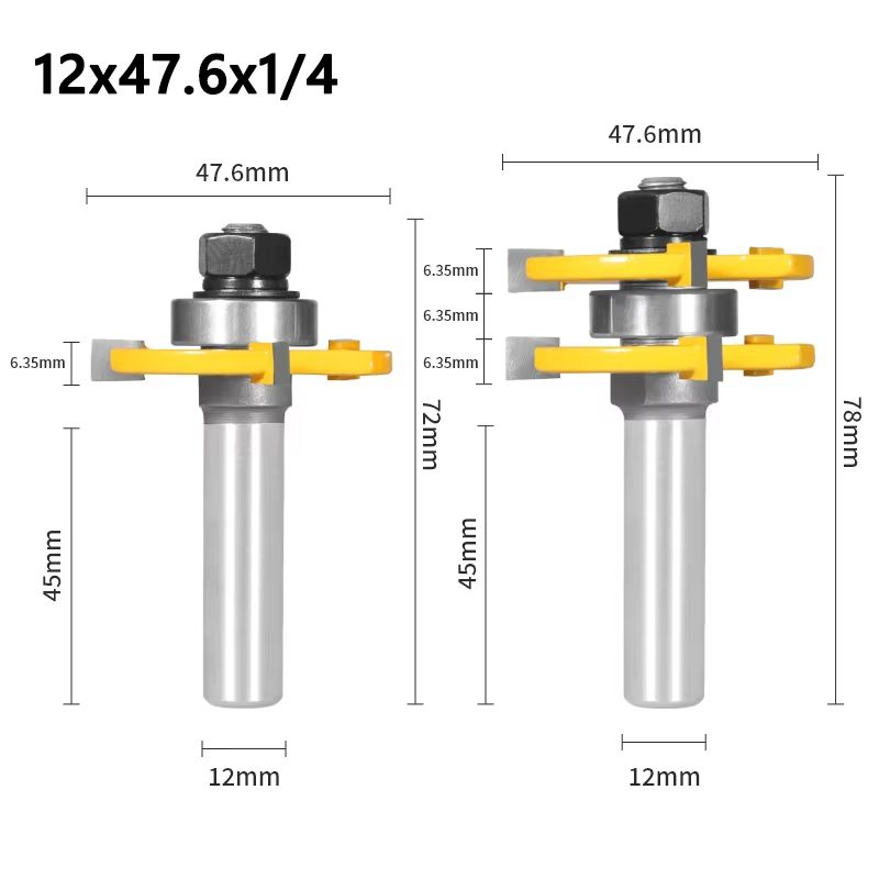 2Pcs 178in Cove Router Bit Set Woodworking Cutter For TG Assembly Face Milling 9