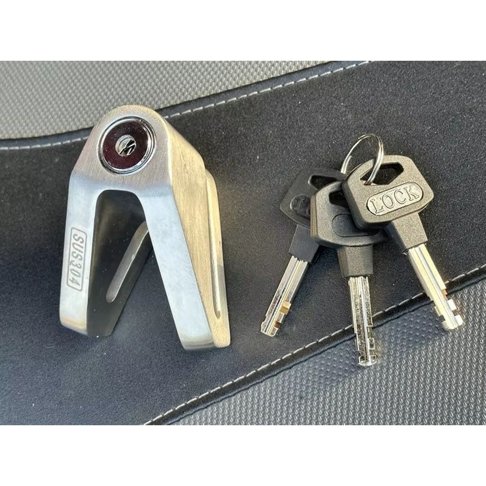 304 Stainless Steel Motorcycle Disc Lock Waterproof Brake Disc Anti Theft Security Lock 3