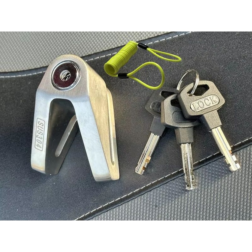304 Stainless Steel Motorcycle Disc Lock Waterproof Brake Disc Anti Theft Security Lock 5