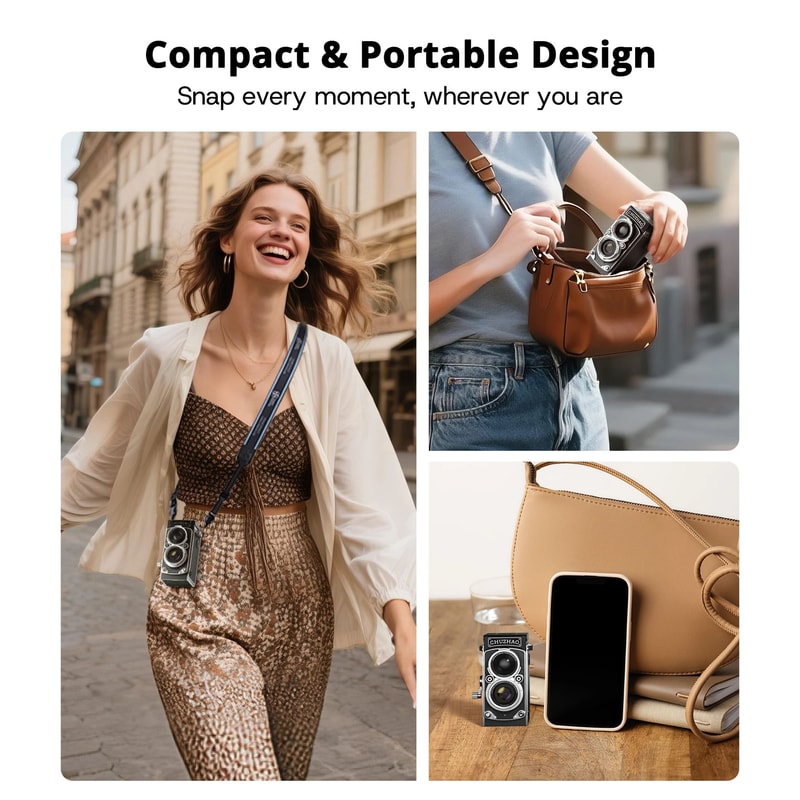 Mini Retro Digital Camera 1080p Video 12MP Vintage Portable Pocket Camera 4