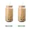 HeatResistant Glass Straw Cup With Dustproof Wooden Lid Transparent Drinking Bottle 9