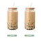 HeatResistant Glass Straw Cup With Dustproof Wooden Lid Transparent Drinking Bottle 9