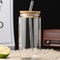 HeatResistant Glass Straw Cup With Dustproof Wooden Lid Transparent Drinking Bottle 1