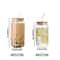 HeatResistant Glass Straw Cup With Dustproof Wooden Lid Transparent Drinking Bottle 5