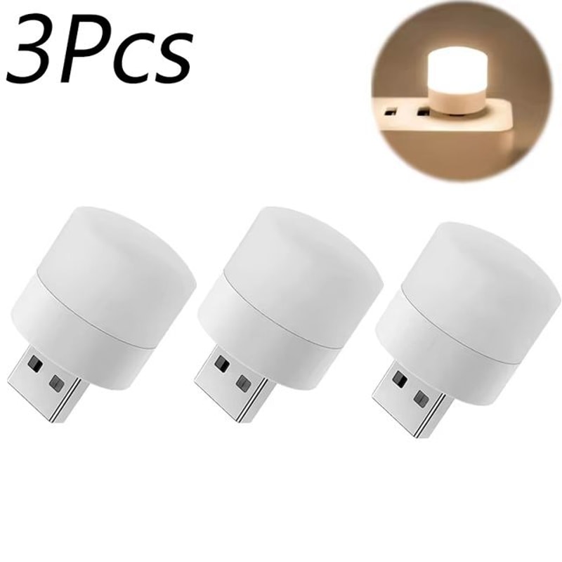 Mini USB Night Light Warm White LED EyeProtection Reading Lamp 8