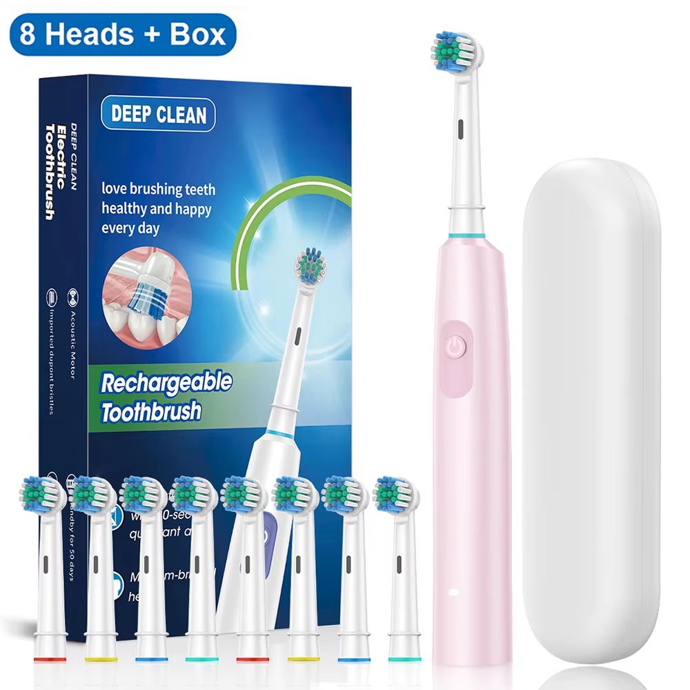 Rechargeable Rotary Electric Toothbrush For Adults With 8 Soft Brush Heads 11
