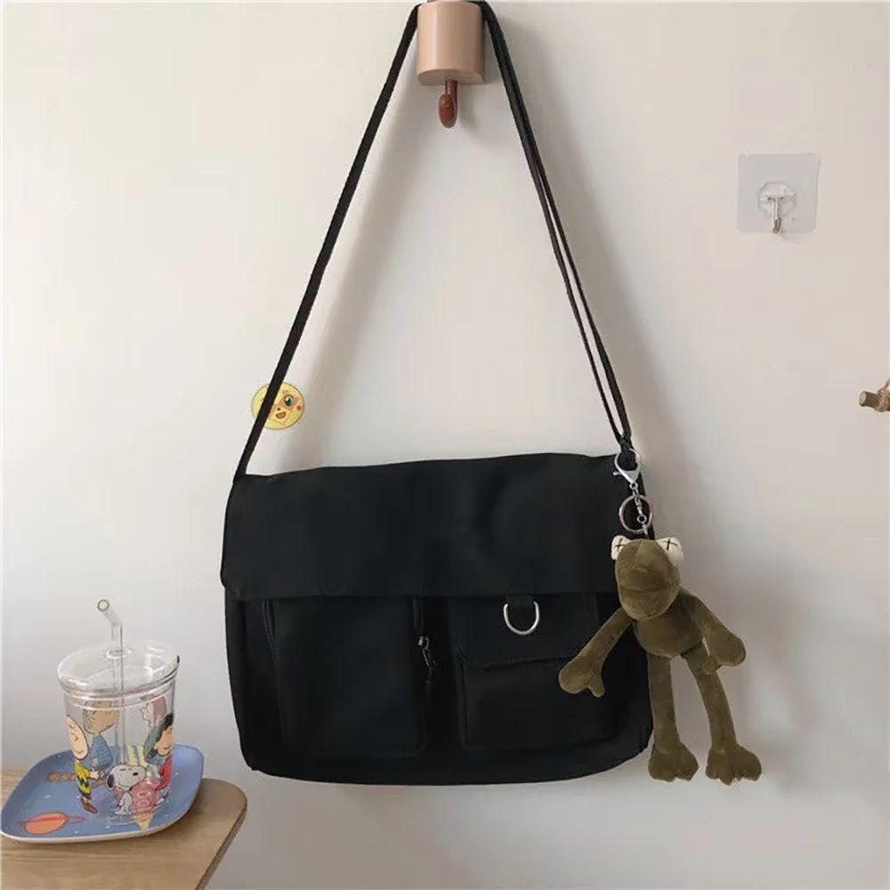 Large Capacity Canvas Crossbody Bag For Women Solid Color Shoulder Bag 10