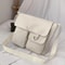 Large Capacity Canvas Crossbody Bag For Women Solid Color Shoulder Bag 7
