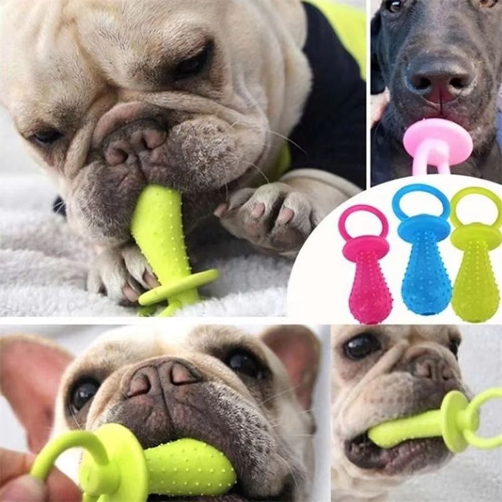 Interactive Rubber Pacifier Dog Toy Elastic Chew Toy For Teeth Cleaning 3