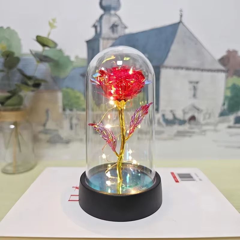 Eternal Artificial Rose LED Light Flower Valentines Gift For Girlfriend 7