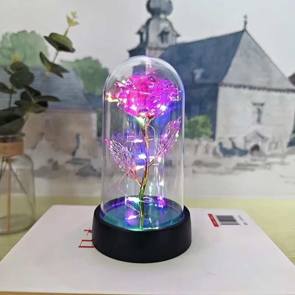 Eternal Artificial Rose LED Light Flower Valentines Gift For Girlfriend 14