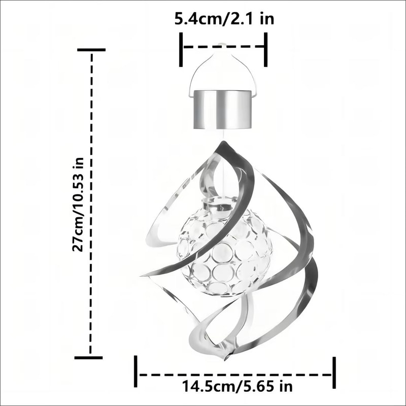 Solar Wind Chime Pendant Light Outdoor Decorative Garden LED Lamp 2